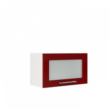 Бруклин ШВГС 600 Шкаф верхний горизонтальный со стеклом (Бетон белый/корпус Белый) в Багане - bagan.mebel54.com | фото