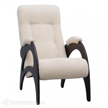 Кресло для отдыха Неаполь Модель 9 без лозы (Венге-эмаль/Ткань Ваниль Verona Vanilla) в Багане - bagan.mebel54.com | фото