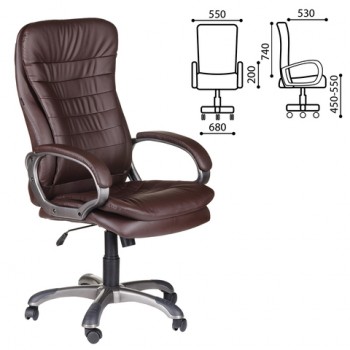 Кресло офисное BRABIX Omega EX-589 (коричневое) в Багане - bagan.mebel54.com | фото