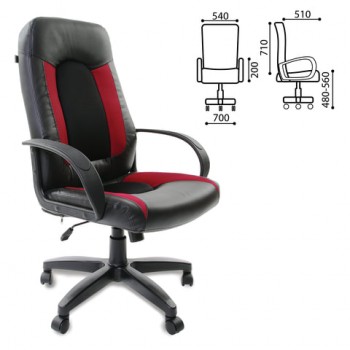 Кресло офисное BRABIX Strike EX-525 (черно-красный) в Багане - bagan.mebel54.com | фото