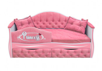 Кровать 160 серии Иллюзия 2 ящика 36 Розовый (мягкий бортик/подушки) в Багане - bagan.mebel54.com | фото