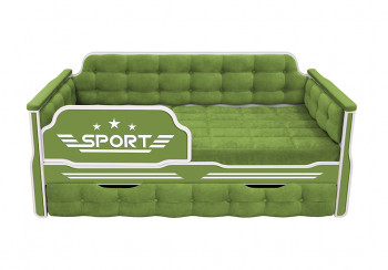 Кровать 170 серии Спорт 1 ящик 76 Зелёный (мягкие боковые накладки) в Багане - bagan.mebel54.com | фото