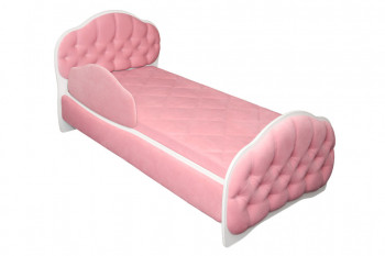 Кровать 180 Гармония 36 Светло-розовый (мягкий бортик) в Багане - bagan.mebel54.com | фото