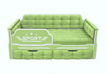 Кровать 180 серии Спорт 2 ящика 81 Фисташка (мягкие боковые накладки) в Багане - bagan.mebel54.com | фото
