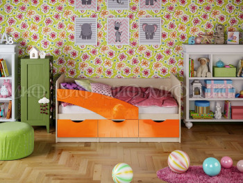Кровать Бабочки 1,6м (Оранжевый металлик) в Багане - bagan.mebel54.com | фото