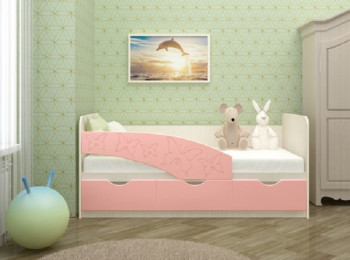 Кровать Бабочки 1,8м (Розовый металлик) в Багане - bagan.mebel54.com | фото