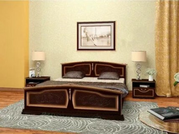 Кровать Елена из массива сосны 1400*2000 Орех Тёмный в Багане - bagan.mebel54.com | фото