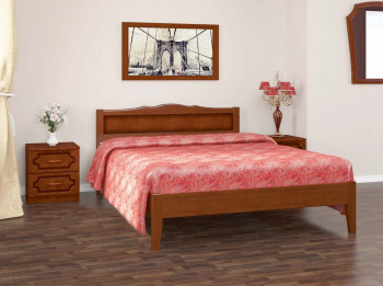 Кровать Карина-7 из массива сосны 1200*2000 Орех в Багане - bagan.mebel54.com | фото