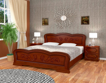 Кровать Карина-8 из массива сосны 1200*2000 Орех в Багане - bagan.mebel54.com | фото