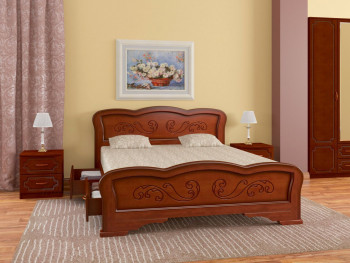 Кровать Карина-8 с ящиками из массива сосны 1200*2000 Орех в Багане - bagan.mebel54.com | фото