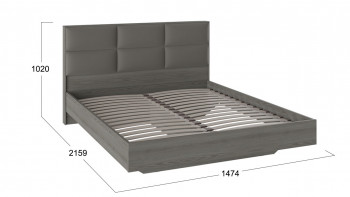 Кровать «Либерти» с мягким изголовьем и подъемным механизмом Хадсон/Ткань Грей/1400 в Багане - bagan.mebel54.com | фото