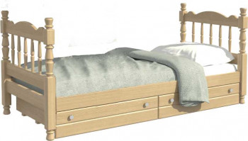 Кровать одинарная Аленка из массива сосны 800*1890 Сосна в Багане - bagan.mebel54.com | фото