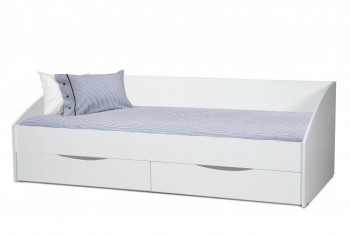 Кровать одинарная "Фея - 3" (симметричная) New/(белый / белый / ДВПО: белый) в Багане - bagan.mebel54.com | фото