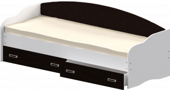 Кровать Софа-8 с мягкой спинкой (900х1900) Белый/Венге в Багане - bagan.mebel54.com | фото