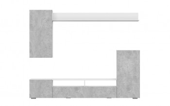 Мебель для гостиной МГС 4 (Белый/Цемент светлый) в Багане - bagan.mebel54.com | фото