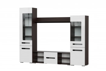 Мебель для гостиной МГС 6 (Исполнение 1/Венге/Белый глянец) в Багане - bagan.mebel54.com | фото