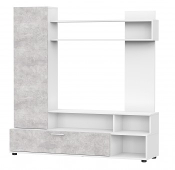 Мебель для гостиной "МГС 9" Белый / Цемент светлый в Багане - bagan.mebel54.com | фото