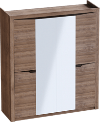 Шкаф четырехдверный Соренто с комплектом полок (3 шт)Дуб стирлинг/Кофе структурный матовый в Багане - bagan.mebel54.com | фото
