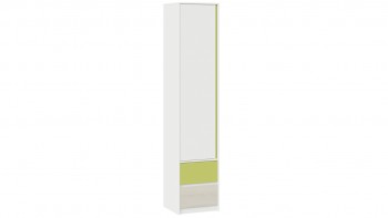 Шкаф для белья комбинированный «Сканди» Дуб Гарден/Белый/Зеленый в Багане - bagan.mebel54.com | фото