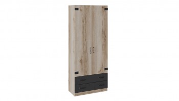 Шкаф для одежды комбинированный «Окланд» (Фон Черный/Дуб Делано) в Багане - bagan.mebel54.com | фото