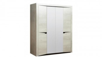 Шкаф для одежды "Лючия" (4-х дв.) (венге / белый) в Багане - bagan.mebel54.com | фото