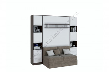 Шкаф-кровать с диваном БЕЛА с полкой ножкой в Багане - bagan.mebel54.com | фото