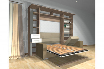 Шкаф-кровать с диваном Каролина в Багане - bagan.mebel54.com | фото