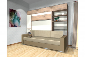 Шкаф-кровать с диваном Каролина в Багане - bagan.mebel54.com | фото