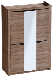 Шкаф трехдверный Соренто Дуб стирлинг/Кофе структурный матовый в Багане - bagan.mebel54.com | фото